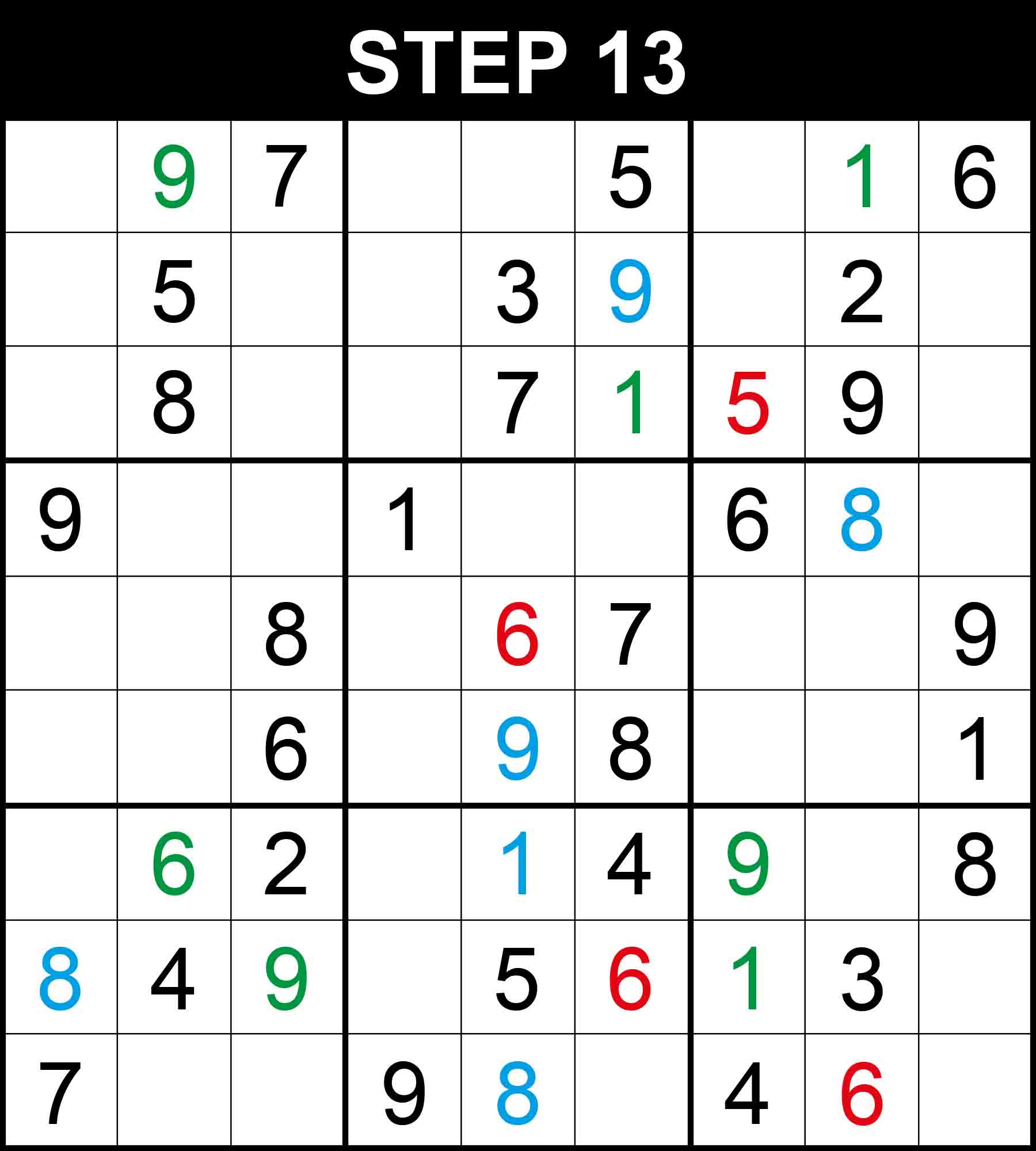 Step-by-Step Sudoku Solution